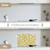 Bloemen - Roze - Getekend - Patroon keuken achterwand spatscherm klein -voor_na_NL