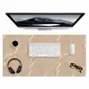 Beige - Marmer - Organisch - Wit Muismat XXL klein 681 -3d