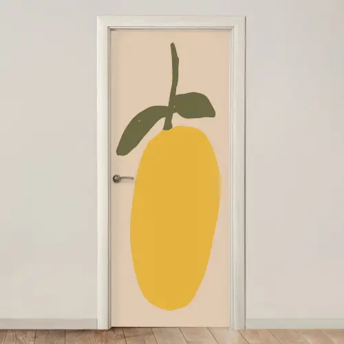 Fruit - Abstracte kunst - Modern deurposter klein -3d_beige