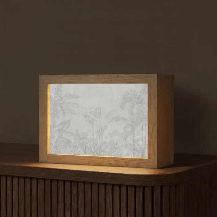 Beton - Patroon - Grijs Light Box met kabel (Tafellamp) klein -z3d_website