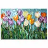Mozaïek - Veld - Tulpen - Kleurrijk poster papier klein -3d