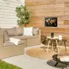 Wereldkaart - Goud - Marmer tuinposter los doek klein -sfeer4