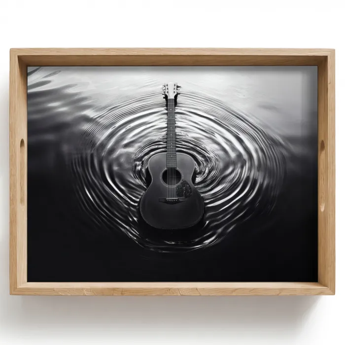 Gitaar - Hout - Water Dienblad Rechthoek middel -z3d_shopping