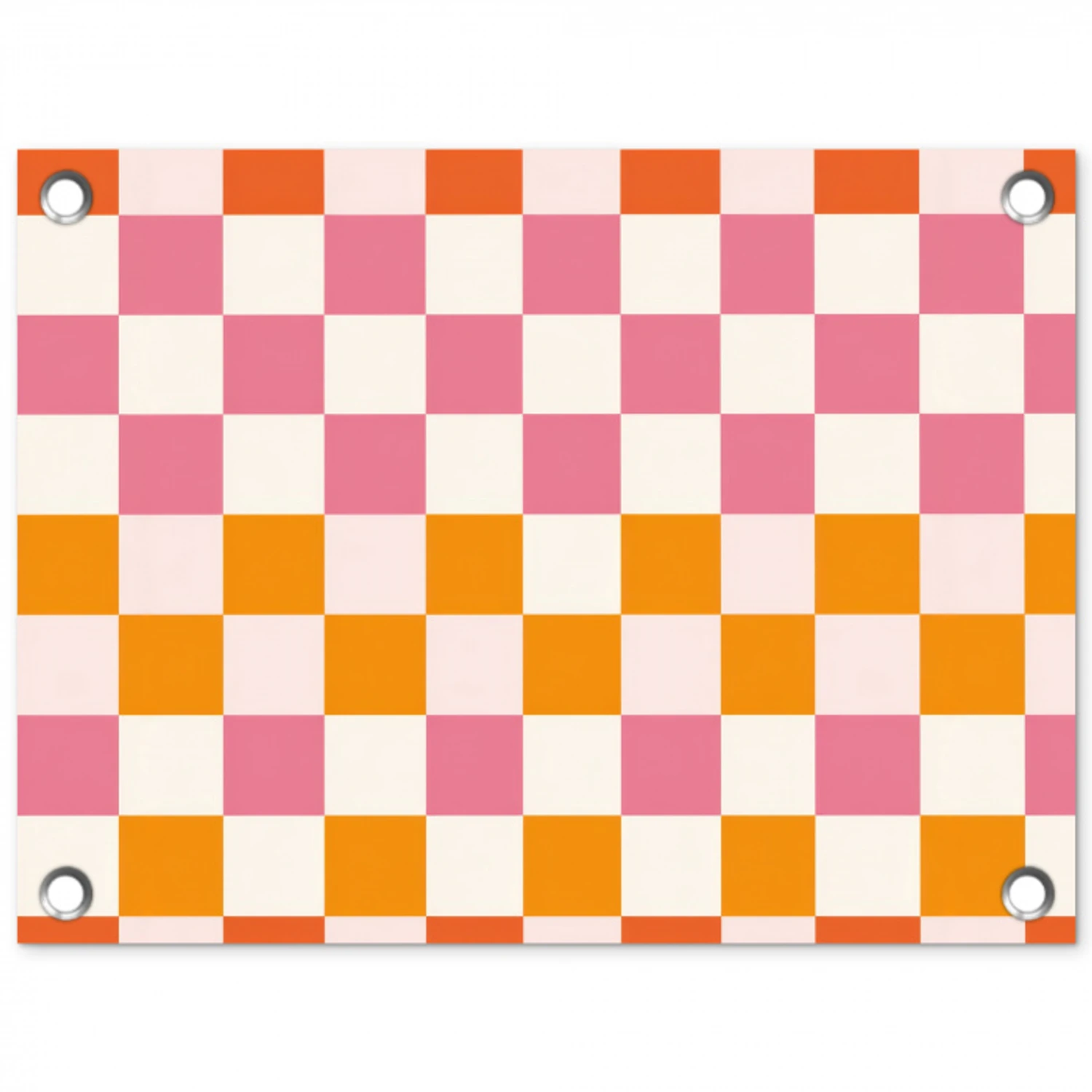 Vierkant - Patroon - Oranje tuinposter los doek klein 239 -3d
