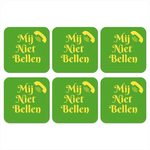 Mij niet bellen - Telefoon - Groen onderzetter kurk middel -3d