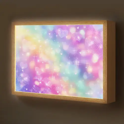 Licht - Regenboog - Hartjes Light Box met batterij (Wandlamp kind) middel -z3d_website