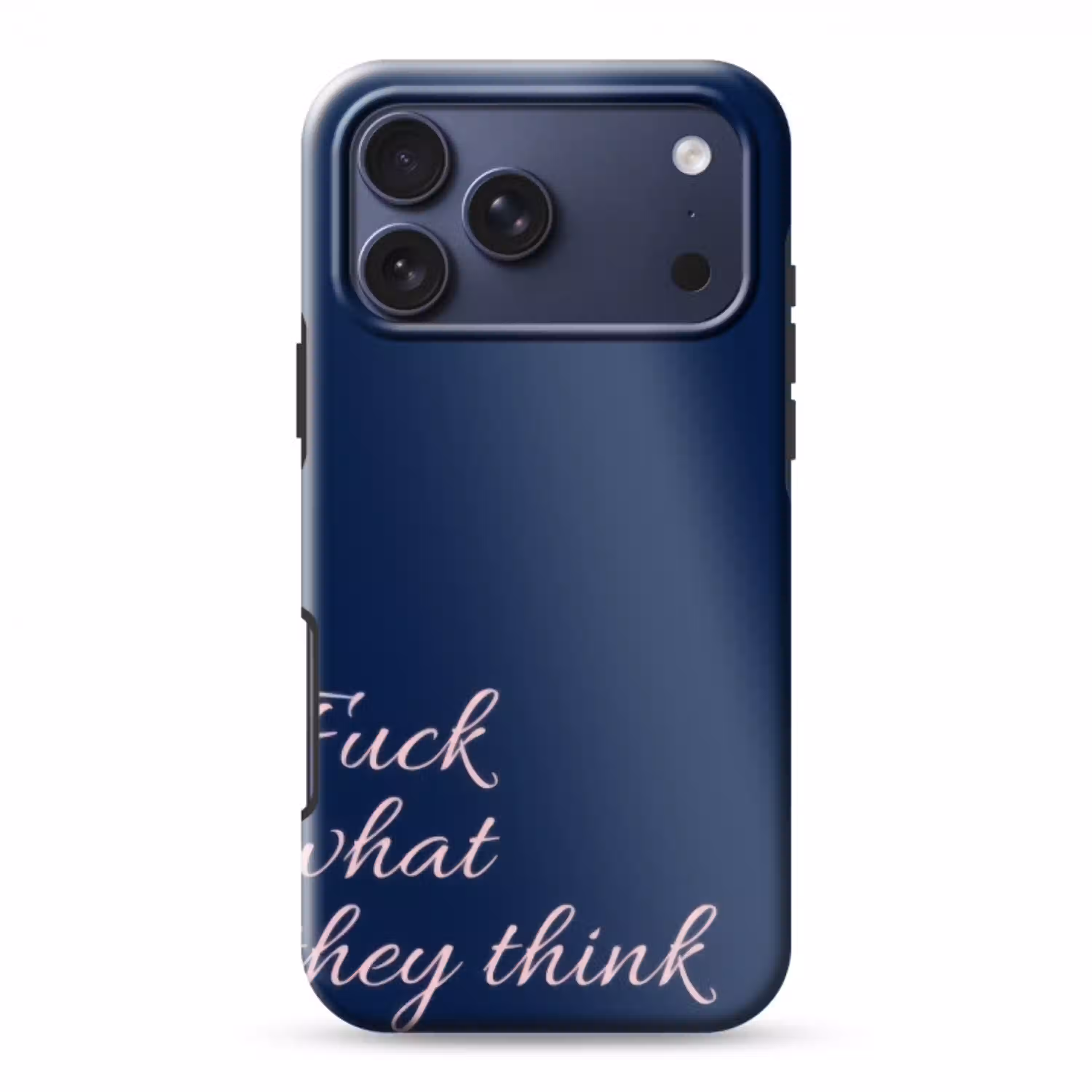 Fuck what they think - Blauw - Cursief Toughcase MagSafe Apple iPhone 17 Pro Max klein -3d