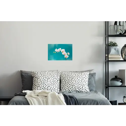 Orchidee - Bloemen - Plant - Wit - Paars Muursticker klein -slaapkamer