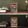 Graffiti - Vos - Jas - Pop art - Dieren Light Box met kabel (Tafellamp) klein -sfeer3