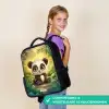 Panda - Bamboebos - Groen Rugzak - Zwart middel -sfeer6_NL