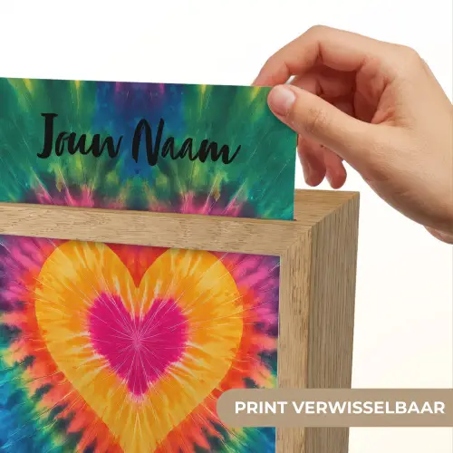 Hart - Kleurrijk - Regenboog - Tie Dye Light Box met kabel (Kinderlampje) klein -USP_websiteprintNL