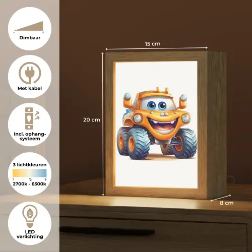 Auto - Oranje - Jongen - Kind Light Box met kabel klein -USP_NL