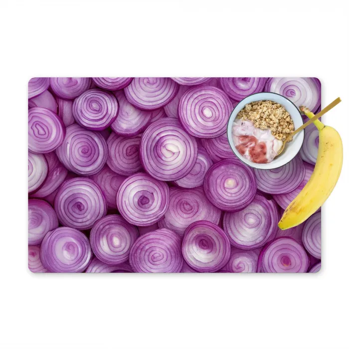 Paars - Uien - Close up Placemat vinyl groot -zzzproduct_Kitchenyeah-website