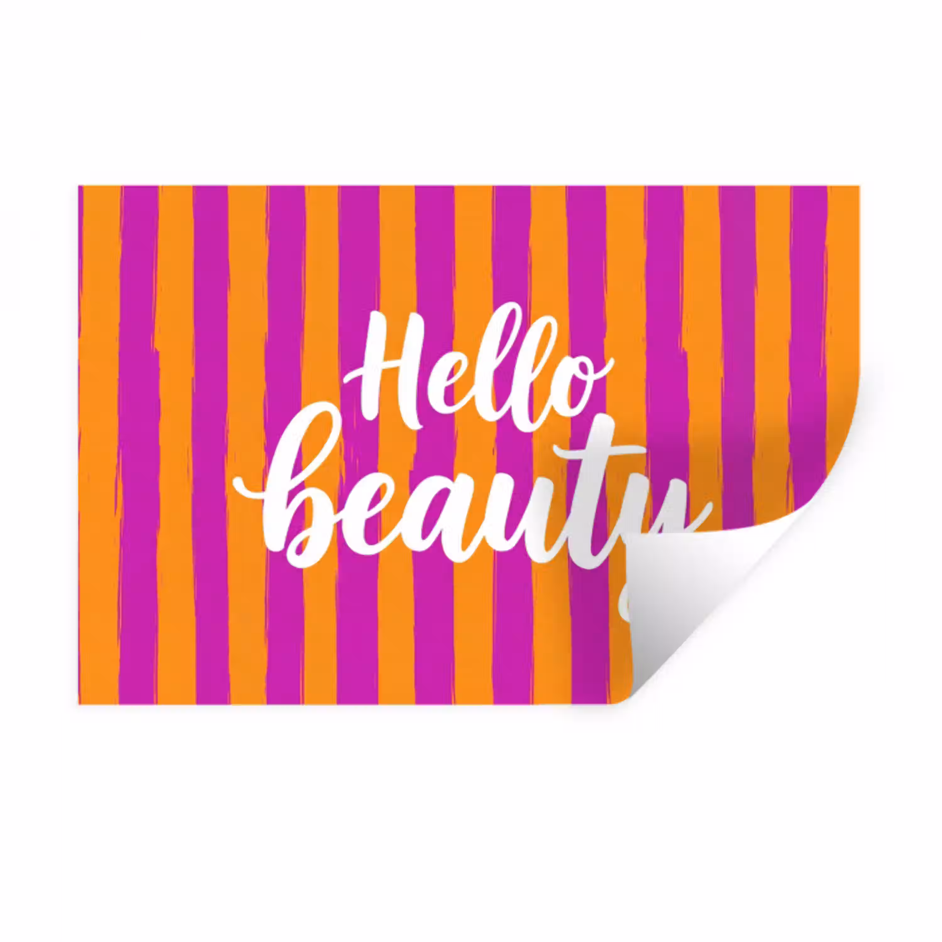 Modern - Hello - Oranje Muursticker klein -3d