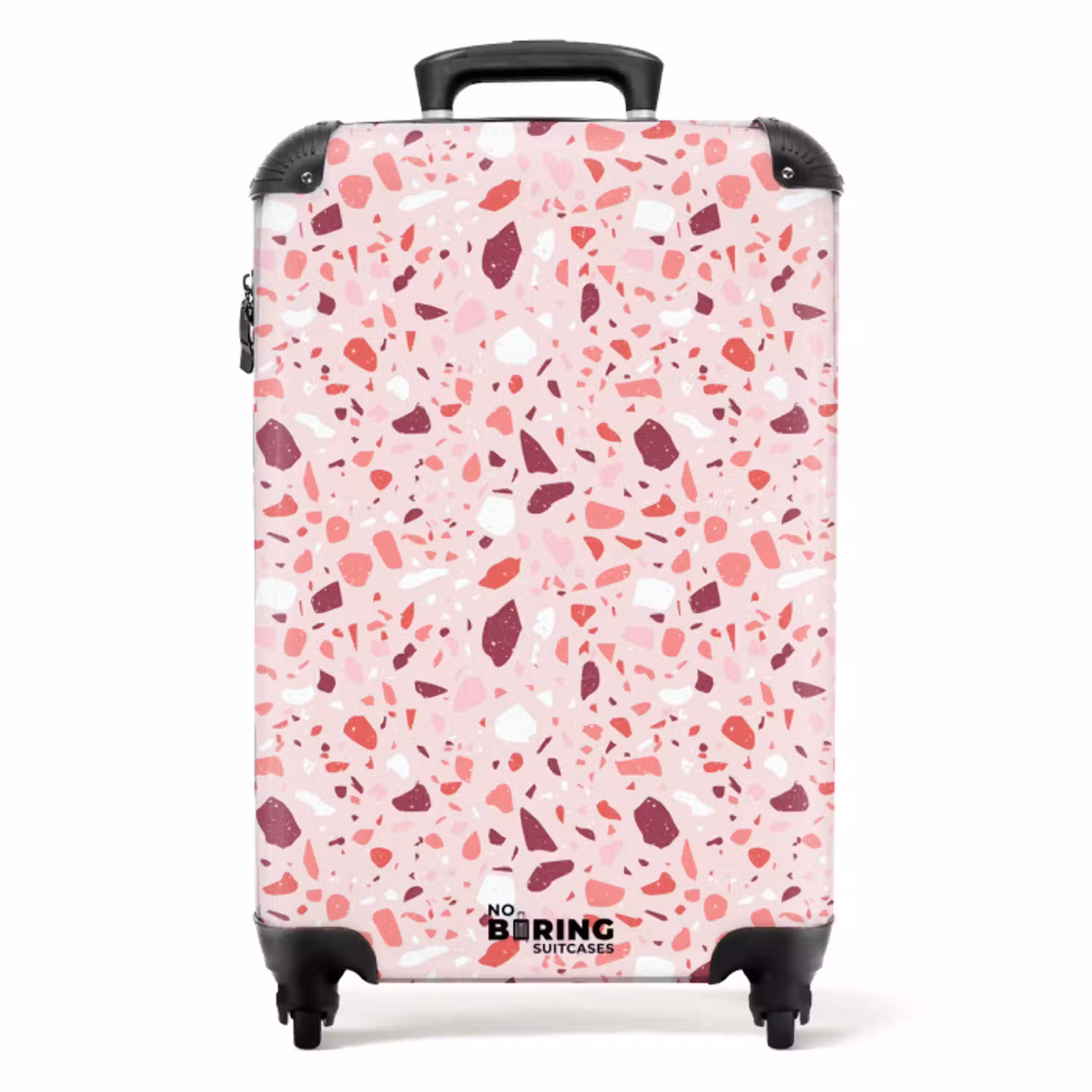 Terrazzo patroon roze NBS - Handbagage koffer - Volwassenen Unisex middel -productfoto_recht