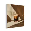Glas - Ijskoffie - Schaduw - Bruin aluminium wit klein -3d