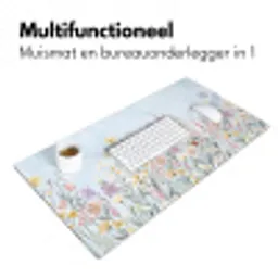 Weidebloemen - Illustratie - Kleurrijk Muismat XXL klein -sfeer4