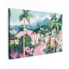 Kleurrijk - Huizen - Heuvels - Roze canvas 2cm klein -z3d
