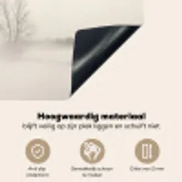 Boom - Mist - Sneeuw - Winter - Minimalistisch Inductie beschemer met haakjes klein -ky-onderkant-nl