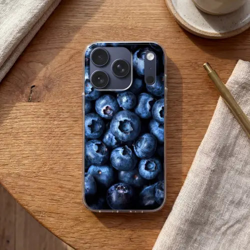 Bessen - Blauw - Fruit Telefoonhoesje iPhone 17 Pro klein -sfeer1