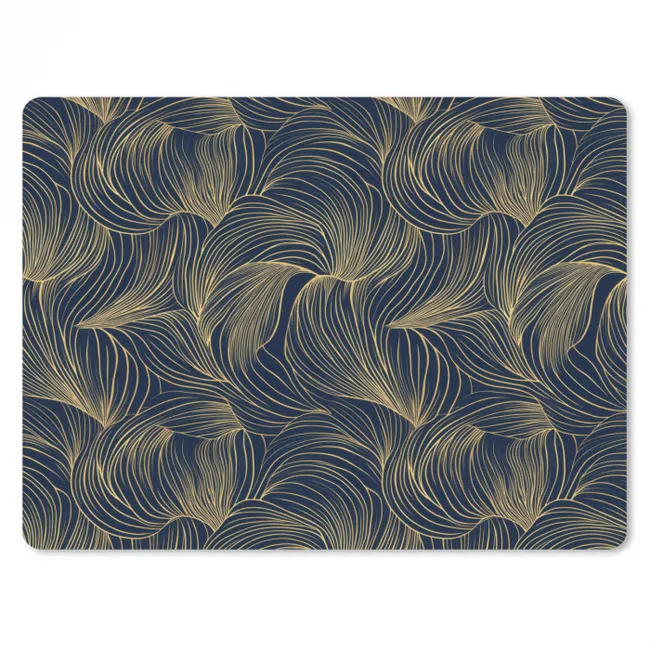 Muismat - Abstract - Lijnen - Blauw - Goud