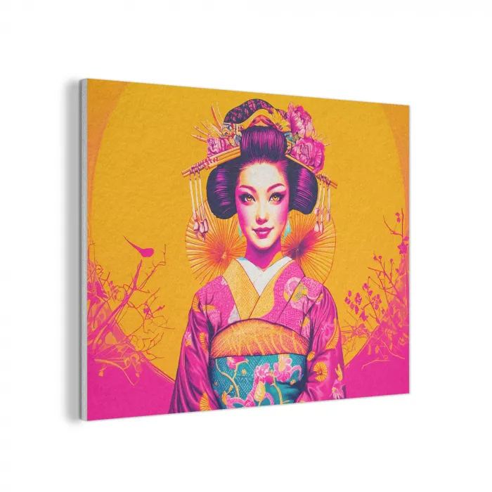 Bloemen - Vrouw - Kimono - Roze PET vilt klein -3d