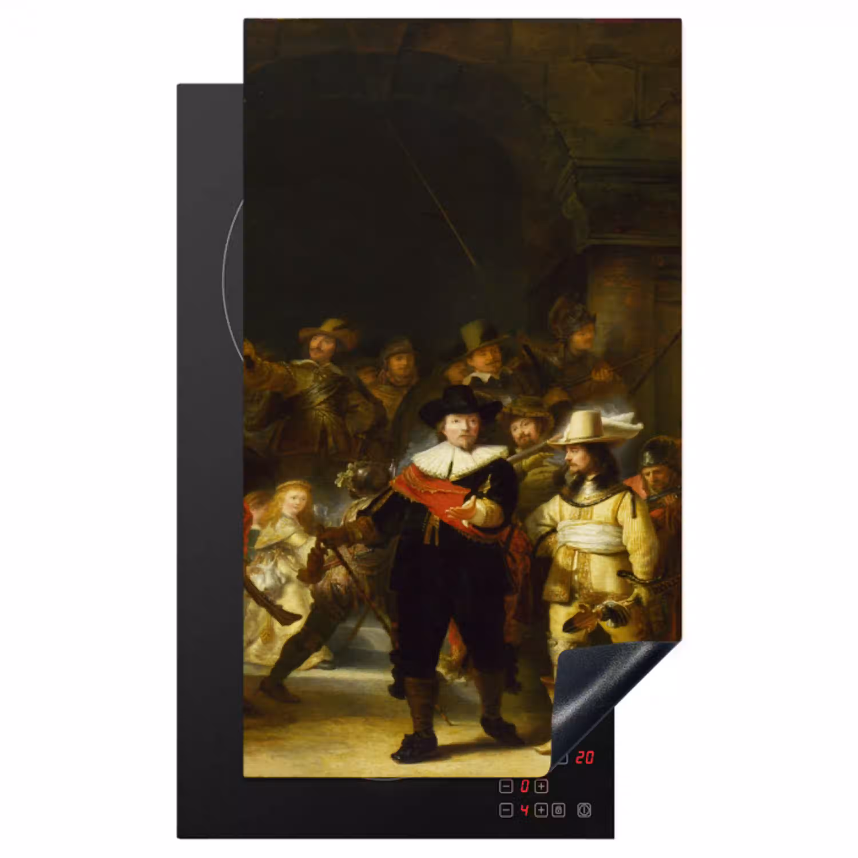 De Nachtwacht - Rembrandt van Rijn Inductie beschermer vinyl 3mm middel -3d