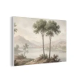 Bomen - Meer - Bergen - Illustratie forex 5mm xxl -3d