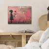 Graffiti - Meisje - Roze - Street art - Roos - Banksy PET vilt klein -sfeer3