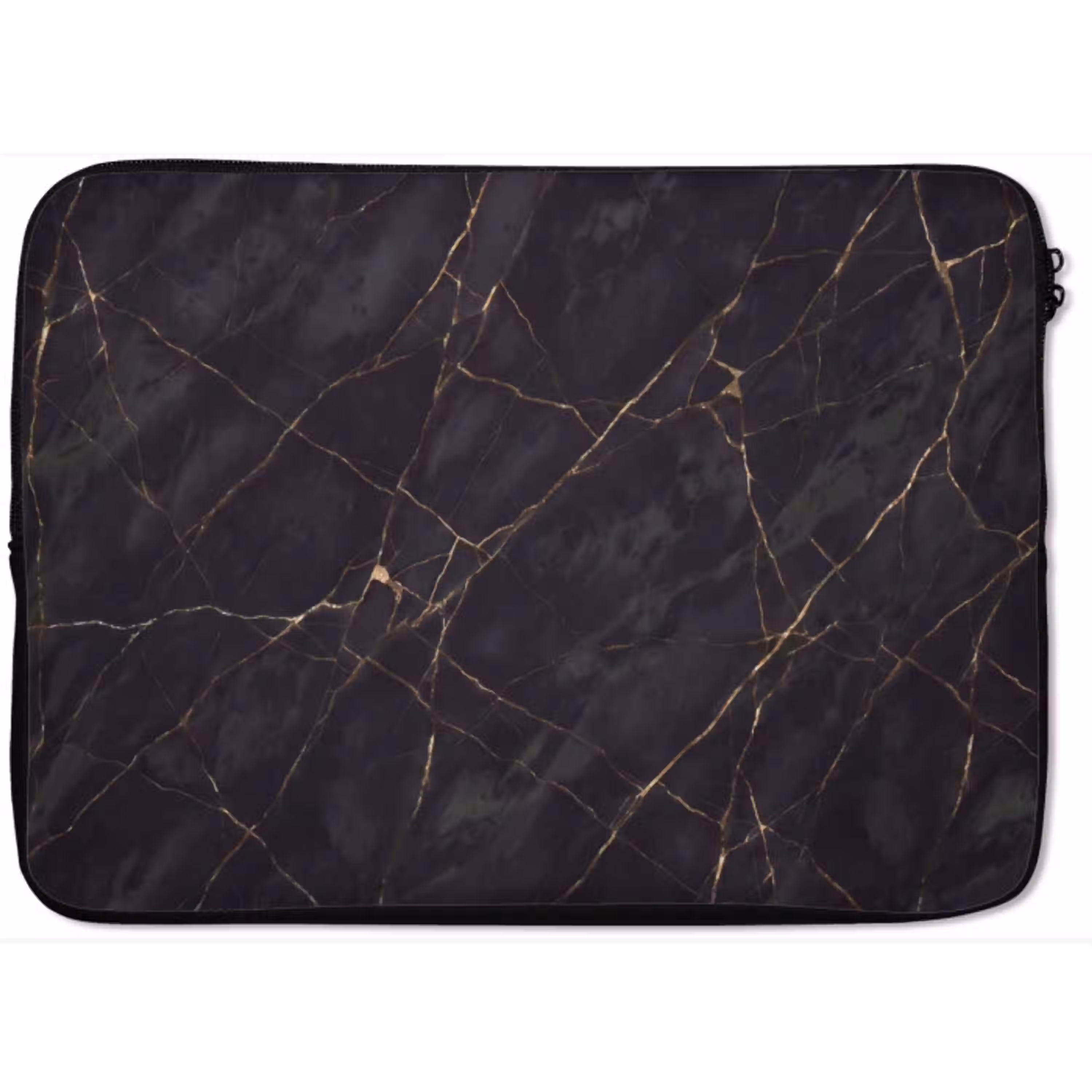 Textuur - Gouden lijnen - Abstract - Modern - Zwart laptophoes neopreen klein -zkaufland3dotto