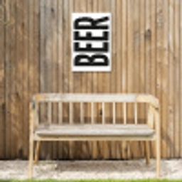 Bier - Japandi - Decoratie - Zwart Tuinposter op houten frame 2 cm dik klein -sfeer4