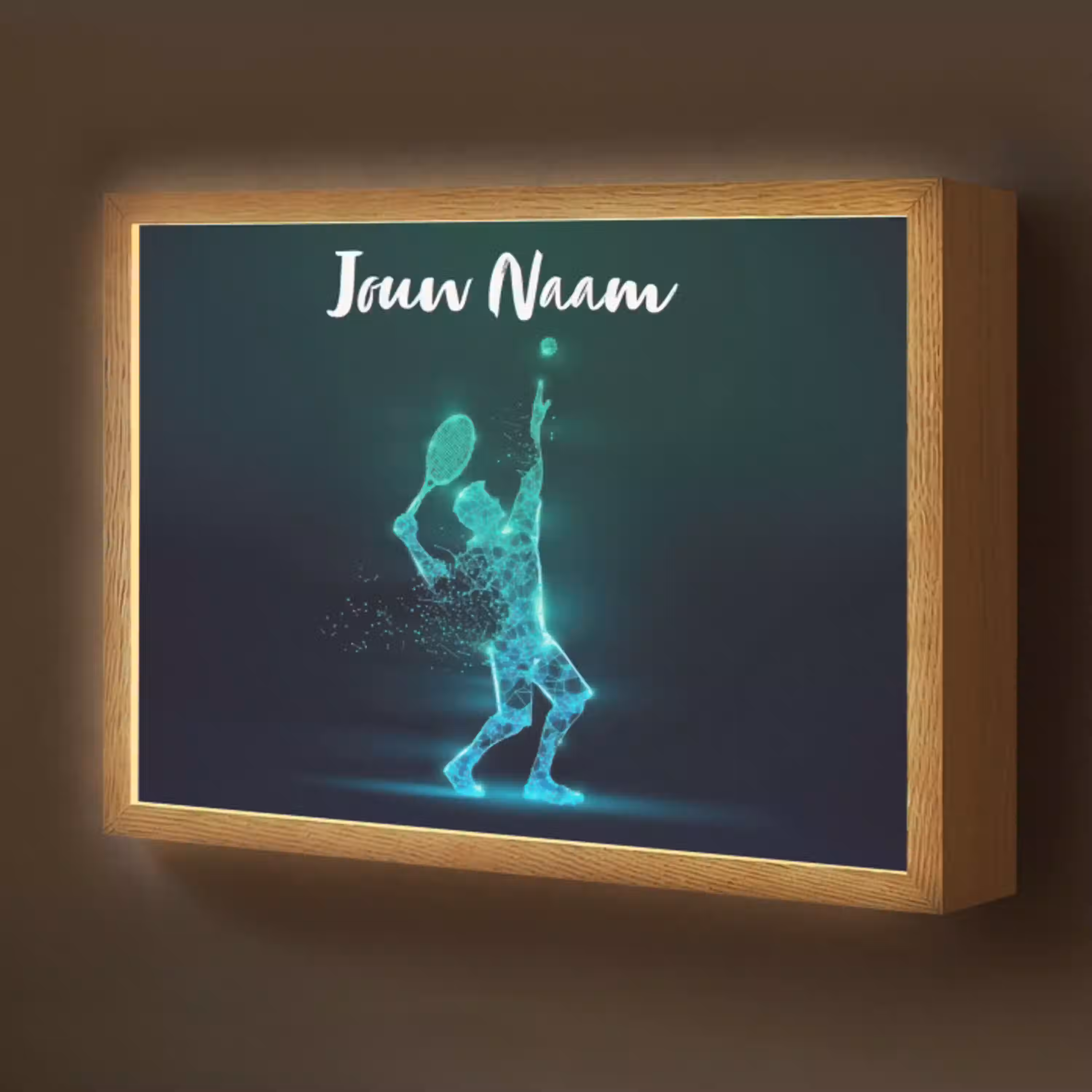 Tennis - Futuristisch - Sport - Neon Light Box met batterij (Wandlamp kind) middel -z3d_website