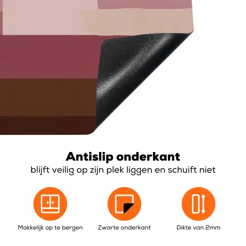 Illustratie - Bloemen - Vlakken - Abstract Inductie beschermer vinyl 3mm klein -zzzzzzz-td-onderkant