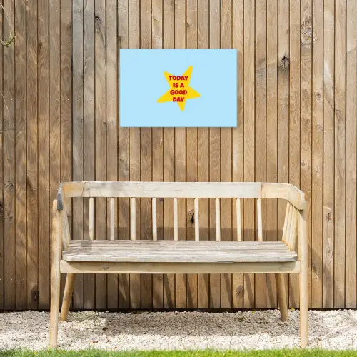 Ster - Today is a good day - Blauw Tuinposter op houten frame 2 cm dik klein -sfeer4