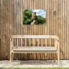 Uil - Boomstronk - Bos - Lucht Tuinposter op houten frame 2 cm dik klein -sfeer4