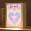 Hartvorm - Tie Dye - Pastelkleuren Light Box met kabel (Kinderlampje) klein -zzz_3d_website