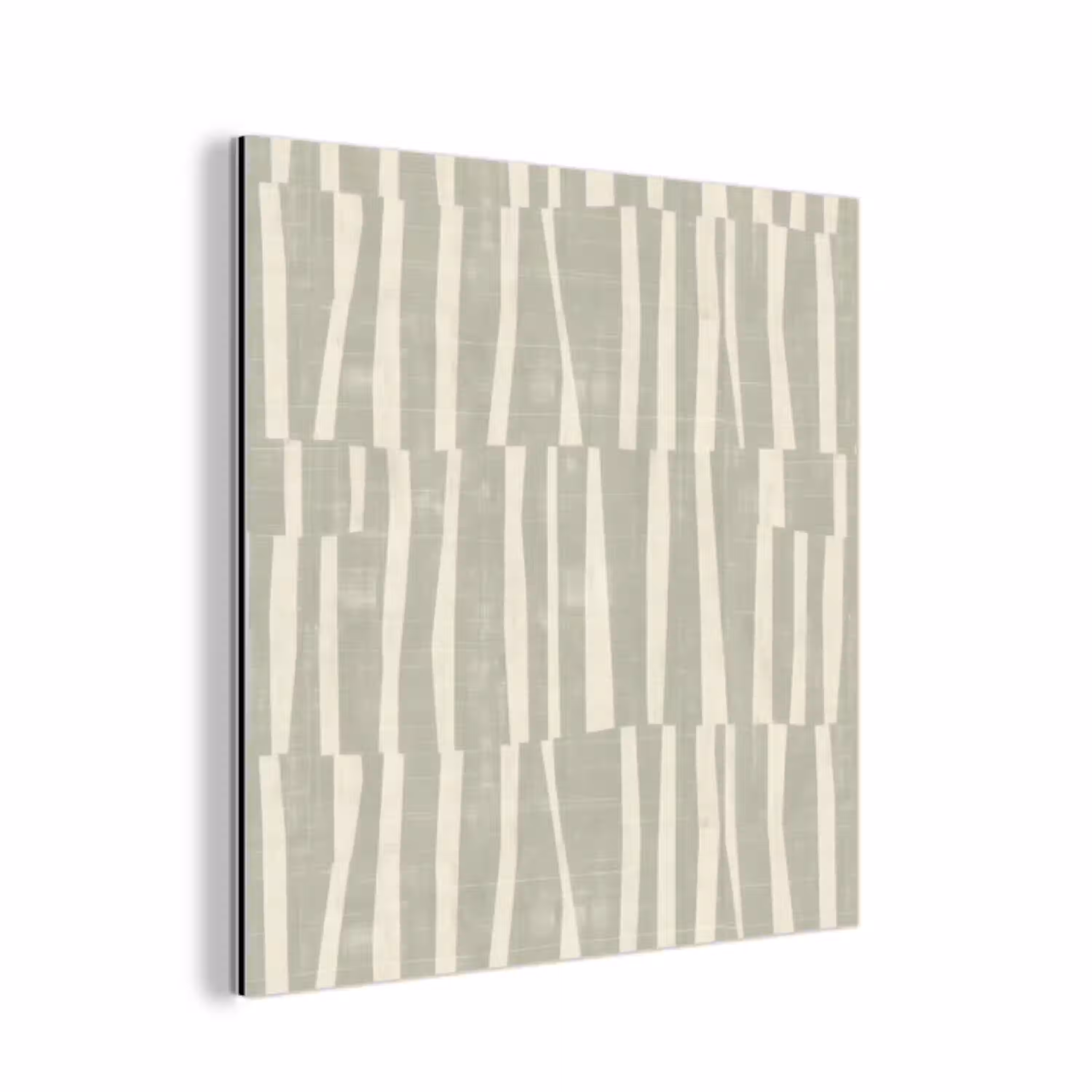 Saliegroen - Strepen - Geometrisch - Textuur - Patroon aluminium wit klein 46 -3d