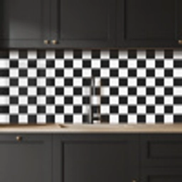 Klassiek - Patroon - Zwart - Wit keuken achterwand 2 middel 871 -sfeer1