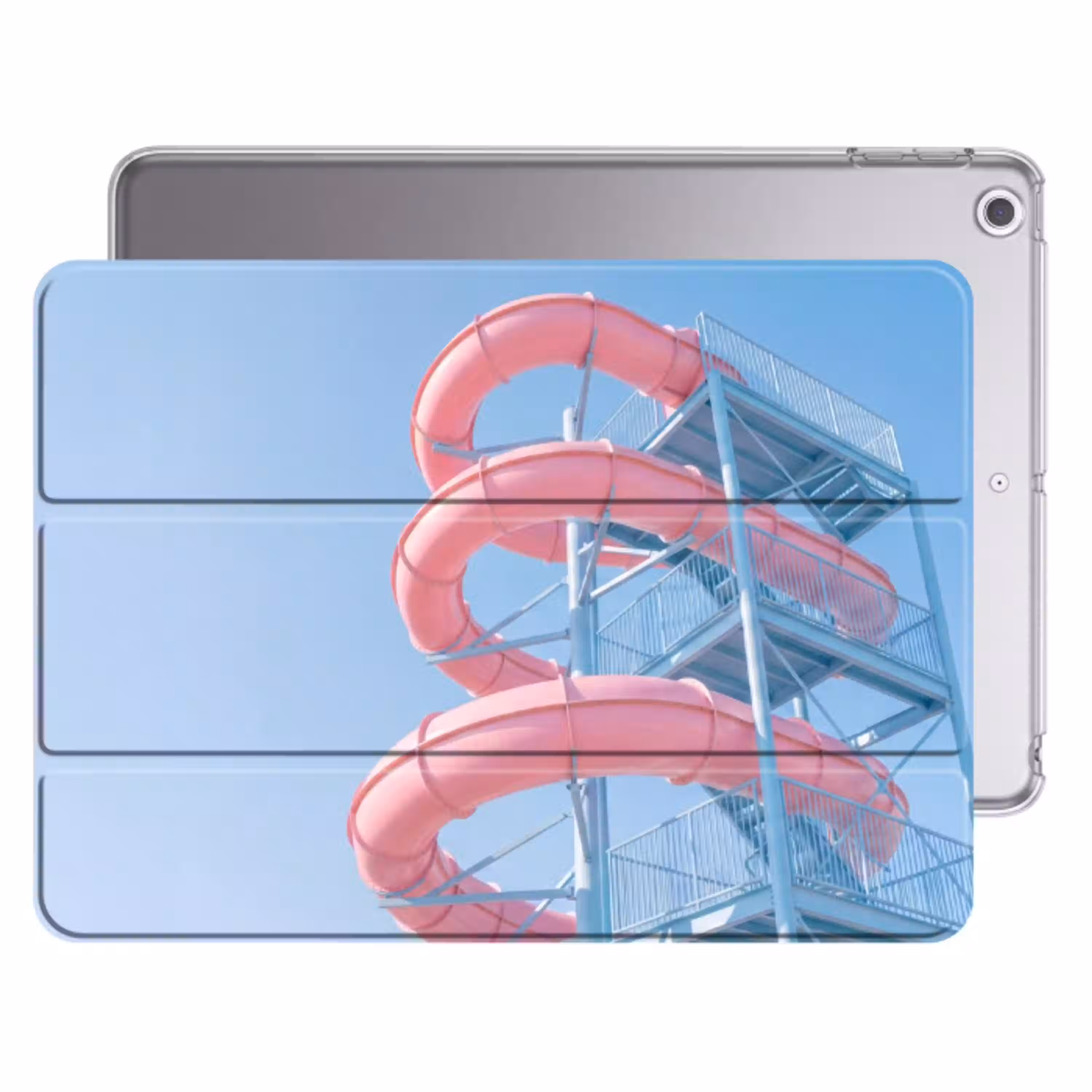 Glijbaan - Waterpark - Spiraal - Modern - Roze Apple iPad 2017 middel -threedimensional_3d_global