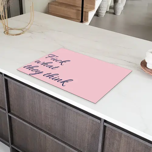 Fuck what they think - Roze - Minimalistisch Inductie beschermer vinyl 3mm klein -sfeer8