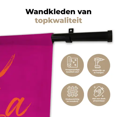 Oh la la - Oranje - Roze Wandkleed katoen klein -sfeer2