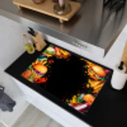 Fastfood - Graffiti - Hamburger - Eten - Modern Inductie beschemer met haakjes klein -sfeer1