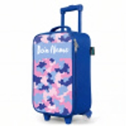 Camouflage - Roze - Blauw Kinderkoffer - Blauw klein -productfoto_schuin