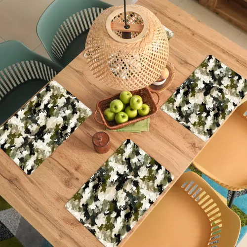 Donker - Groen - Camouflage - Schilderachtig Placemat vinyl groot 368 -zzsfeer5_Kitchenyeah-website