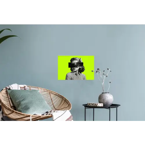 Vrouw - Sterrenhemel - Groen Muursticker klein -plant