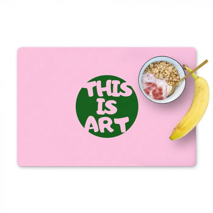 This is art - Tekst - Cirkel - Groen Placemat vinyl groot -zzzproduct_Kitchenyeah-website