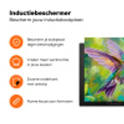 Kolibrie - Bloemen - Natuur - Kleurrijk Inductie beschermer vinyl 3mm klein -zzzzzzz-td-ups
