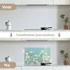 Stengels - Bloemen - Lucht - Wit keuken achterwand spatscherm klein -voor_na_NL