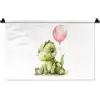 Draak - Baby dier - Roze ballon Wandkleed katoen klein -zz3d