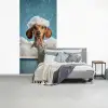 Teckel - Bad - Schuim - Waterdruppels fotobehang vinyl groot -slaapkamer